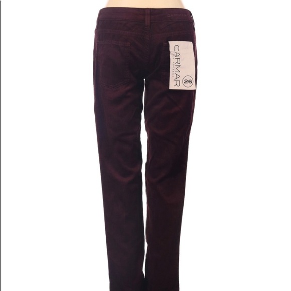 NEW Carmar Maroon Denim Blue Jean Jeggings 26 - Picture 3 of 5